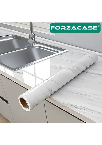 Forzacase Mermer Desenli Beyaz Folyo Kaplama 5 Metre - Fc736