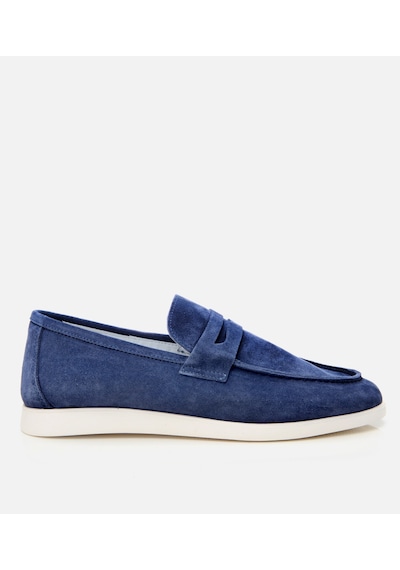 Hotiç Erkek Süet Deri Mavi Yumuşak Dokulu Loafer 02ayh305140a620 Mavi