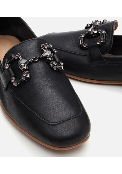 Hotiç Kadın Deri Siyah Tokalı Klasik Loafer