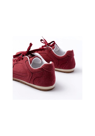 Rs-01 Bordo Süet İnce Taban Günlük Spor Ayakkabı Bordo