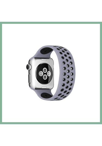 Bşkvirgo Watch 42mm Uyumlu Ayarlı Delikli Silikon Kordon - Gri-siyah Bsk2026