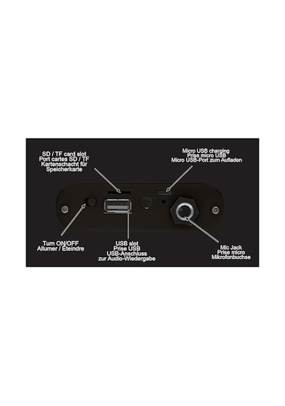 Hoparlör - Taşınabilir Mikrofon Hoparlörü Karaoke Işık Efektleri Kablosuz Usb Sd Kart Şarj Edilebilir Pil Siyah