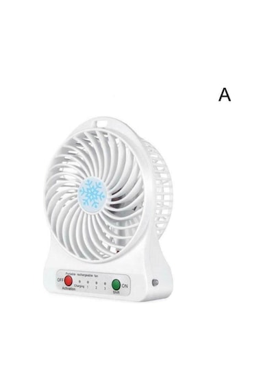 3 Kademeli Şarjlı Masa Üstü Usb Mini Taşınabilir Vantilatör Fan Beyaz