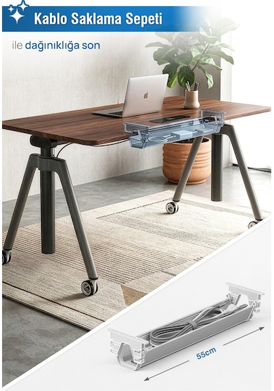 O-flex Oak Yükseklik Ayarlı Çalışma Masası Ceviz