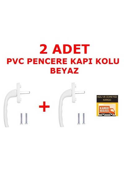 2 Ad Beyaz Aluminyum Demir Döküm Boyalı Pvc Pimapen Pencere Kolu