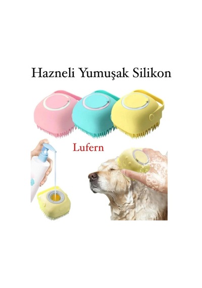 Şampuan Hazneli Silikon Duş Kesesi Kedi Köpek Duş Kesesi Pet Yıkama Kesesi Evcil Hayvan Masaj