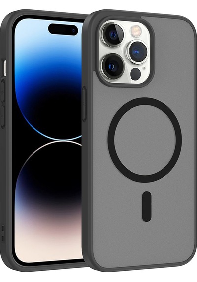 Apple Uyumlu iPhone 14 Pro Kılıf M-safe Şarj Özellikli Mkst Babet Kapak - Mavi