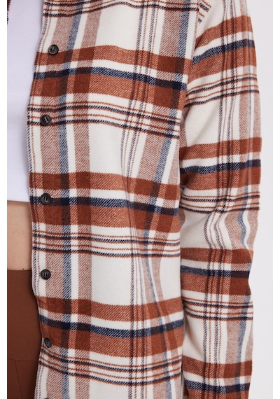 Tudors Kadın Oversize Geniş Kalıp Oduncu Ekose Gömlek-42159 Çok Renkli