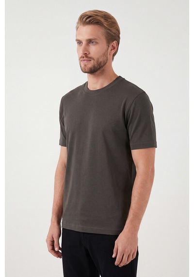 Buratti Pamuklu Relaxed Fit Bisiklet Yaka Basic T Shirt Erkek T Shirt 5905884 Kahve