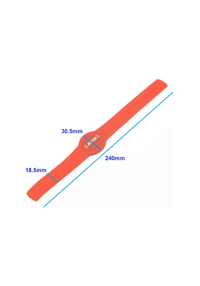 13.56mhz Rfid Manyetik Bileklik Kırmızı Su Geçirmez Silikon Proximity Göstergeç 13.56 Mhz Kapı Geçiş