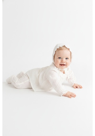 Tiffany Baby & Kids Müslin Newborn Pure Tasarımlı 3lü Zıbın Set ekru