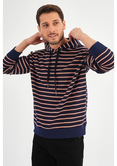 Alexandergardı Çizgili Kapüşonlu Sweatshırt Unx-00242 001