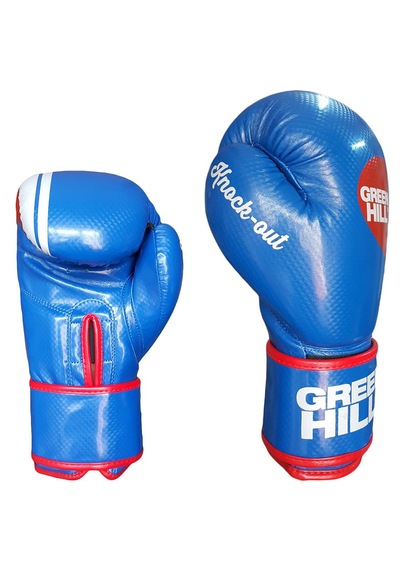 Green Hill Knock Out Carbon Deri Boks Ve Kick-boks Eldiveni Mavi