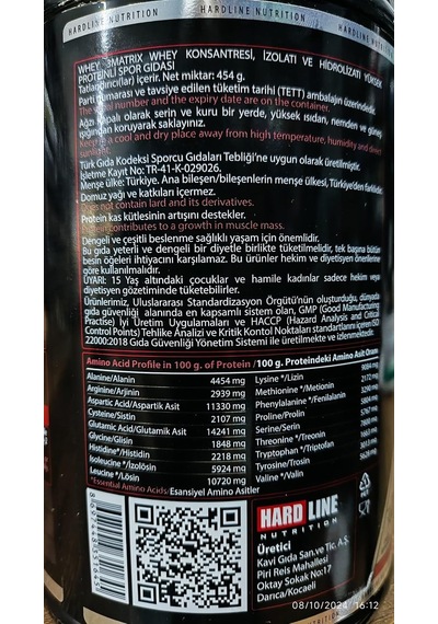 Line Nutrition 8697448351645 Whey 3matrıx Çilekli 454 Gr 1 Paket 1 X 1 Adet Ahududu