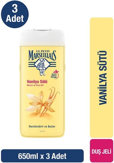 Le Petit Marseillais Vanilya Sütü Duş Jeli 3 x 650 ML