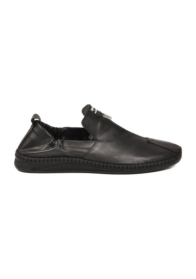 Franco Men Siyah Hakiki Deri Erkek Casual Ayakkabı 612 M