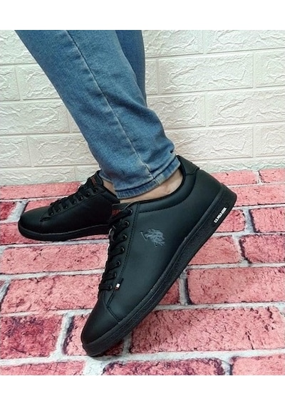 U.S. Polo Assn. U.S.Polo Franco Siyah Düz Tabanlı Sneaker Bayan Erkek Spor Ayakka U.S. Polo Assn. U.S.Polo Franco Siyah Düz Tabanlı Sneaker Bayan Erkek Spor Ayakka