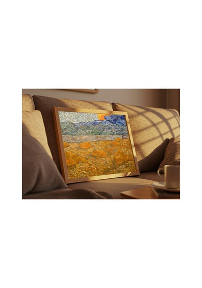 Van Gogh Van Gogh Buğday Demetleri Ve Doğan Ay Çerçevesiz Poster 21x30 Cm A4 Tablo Van Gogh
