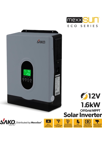 Sako 2KVA 2000VA 1.6KW 1600 Watt Tam Sinüs Akıllı 80A H.V. MPPT 60-450Vdc İnverter 12Vdc-220Vac 2kw 1kw İnvertör