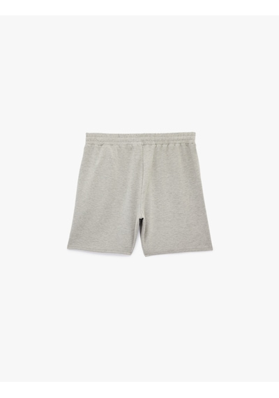 Koton Modal Karışımlı Cepli Beli Lastikli Spor Şort Gri Melanj 6sam40092nk