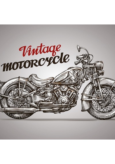 Vintage Motorcycle Poster Kanvas Tablo 50 X 70