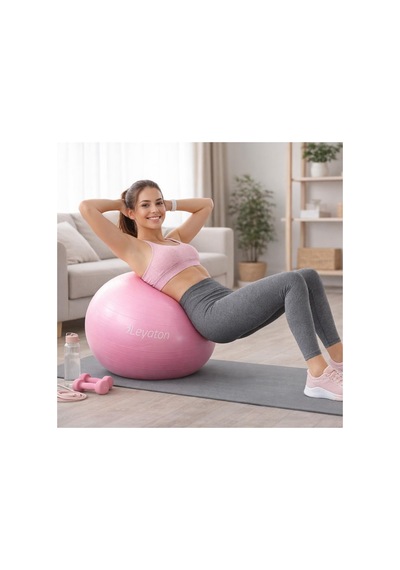 65 Cm Pilates Topu, Pembe, Pompa Dahil