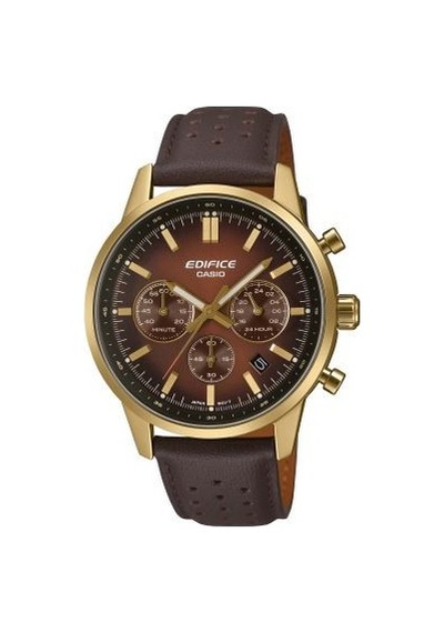 Casio Efr-575cl-5adf Quartz Deri Kordon Kahve 10 Atm 41 Mm Erkek Kol Saati Altın