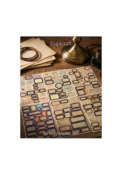 6 Sayfa Retro Sticker Seti Tickets Ajanda - Scrapbook - Journal - Planner - 927001297 Diğer
