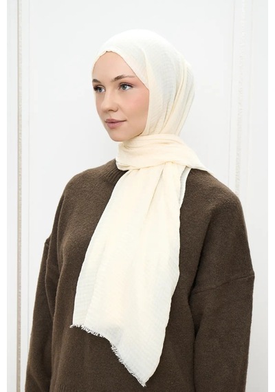 Deserto Fashion Müslin Şal-3623 Krem