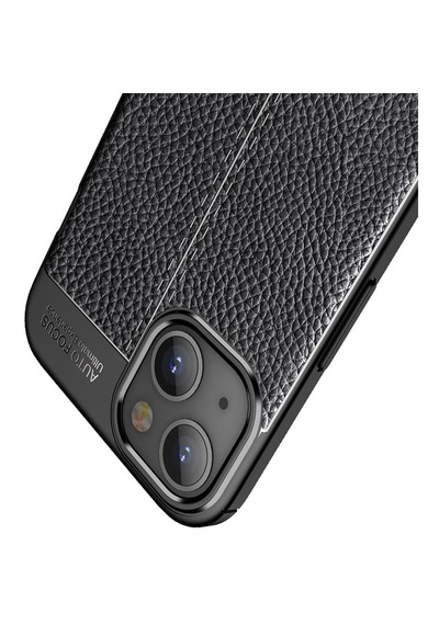 Smcaseİphone Uyumlu 13 Kılıf Deri Dokulu Silikon Nano Ekran Koruyucu Siyah