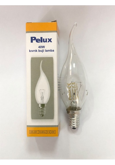 10 Adet Pelux 40w E14 Kıvrık Buji Dimmer Uyumlu
