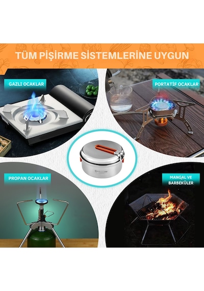 Kingcamp Adventurer Iı Pro Paslanmaz Çelik Kamp Tencere Seti 25 Parça Gri