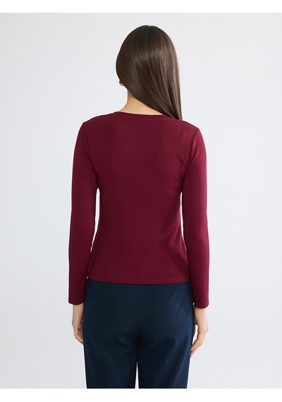 Lcwaıkıkı Basic Bordo Bisiklet Yaka Kadın Body