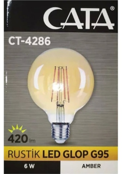Cata 6w Rustik Led Ampul Amber G95 Balon