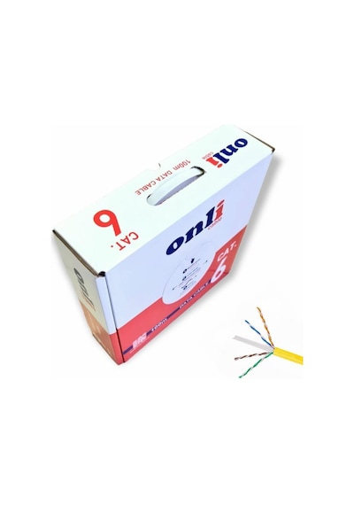 Onli 23awg Utp Cat6 Network Kablosu Sarı 100mt Yerli Üretim