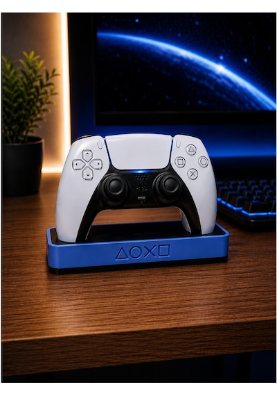 Veriqo 3d Ps5 Dualsense Şarj Ve Stand Ünitesi Playstation 5 Kontrolcü Masaüstü Düzenleyici Standı Mavi