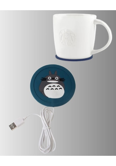 Mey İthalat Totoro Figürlü Usb Bardak Isıtıcı Sıcak Tutucu Mat 60 Derece Maksimum Diğer