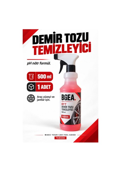 Bgea Dtt Demir Tozu Temizleyici Sprey 500 Ml Ph Nötr Jant Ve Araç Yüzey Temizleyici