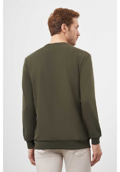 Morven Erkek Haki Basic Bisiklet Yaka Sweat-shirt 25ks063005710 Haki Haki