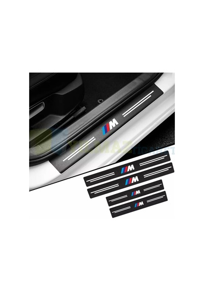 Bmw M Logo  Arma Karbon Kapı Eşiği Koruma Oto Sticker 4 Parça