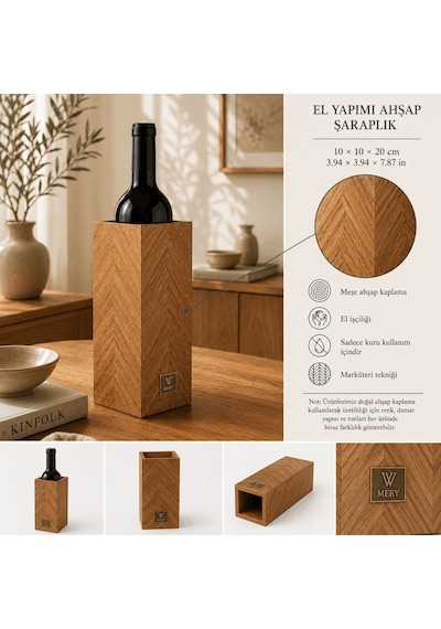 Mery Collection Şaraplık Dekoratif Şarap Şişesi Standı