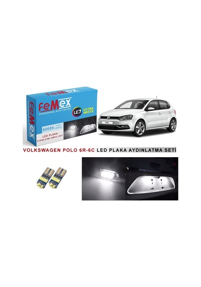 Vw Polo 6r 6c Led Plaka Aydınlatma Ampul Seti Femex Parlak Beyaz