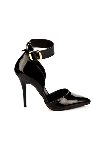 Fox Shoes Siyah Rugan Kadın Topuklu Ayakkabı K654073308 Siyah