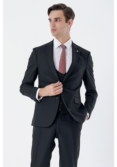 İmza Siyah Mono Yaka Çift Yırtmaç Yelekli 6 Drop Slim Fit Dar Kesim Basic Takım Elbise 1001245186 Siyah İmza Siyah Mono Yaka Çift Yırtmaç Yelekli 6 Drop Slim Fit Dar Kesim Basic Takım Elbise 1001245186 Siyah