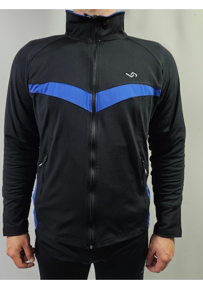Erkek Dalgıç Kumaş Slim Fit Eşofman Takımı Siyah/saks Mavi Siyah - Saks