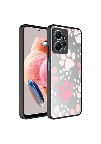 Xiaomi Redmi Note 12 4g Kılıf Aynalı Desenli Kamera Korumalı Parlak Zore Mirror Kapak - Fragile