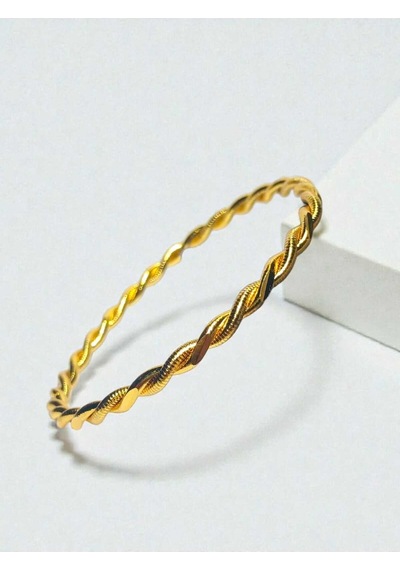 22 Ayar Altın Kaplama İkili Burma Model Kadın Bilezik Gold