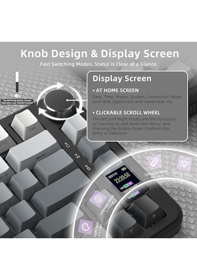 X85pro 75% Kablosuz Mekanik Klavye Tft Ekran, Gasket Yapı, Rgb Işıklandırma, Hot-swap, 4000mah Pil, Bt/2.4g/usb-c Üçlü Bağlantı, Qmk Desteği Moonlit Diğer X85pro 75% Kablosuz Mekanik Klavye Tft Ekran, Gasket Yapı, Rgb Işıklandırma, Hot-swap, 4000mah Pil, Bt/2.4g/usb-c Üçlü Bağlantı, Qmk Desteği Moonlit Diğer