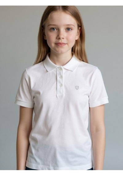 Zekids Çocuk Pamuklu Yakalı Kısa Kollu Beyaz T-shirt-16777 Beyaz