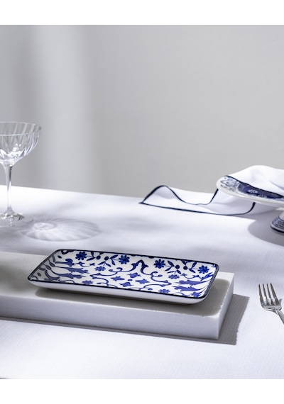 Madame Coco Reve Bleu Ellis Dikdörtgen Tabak - 22 Cm - Mavi/beyaz 8684427225424 Çok Renkli